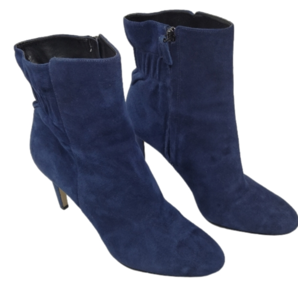 Royal blue suede ankle booties by nine West 9 1/2 medium